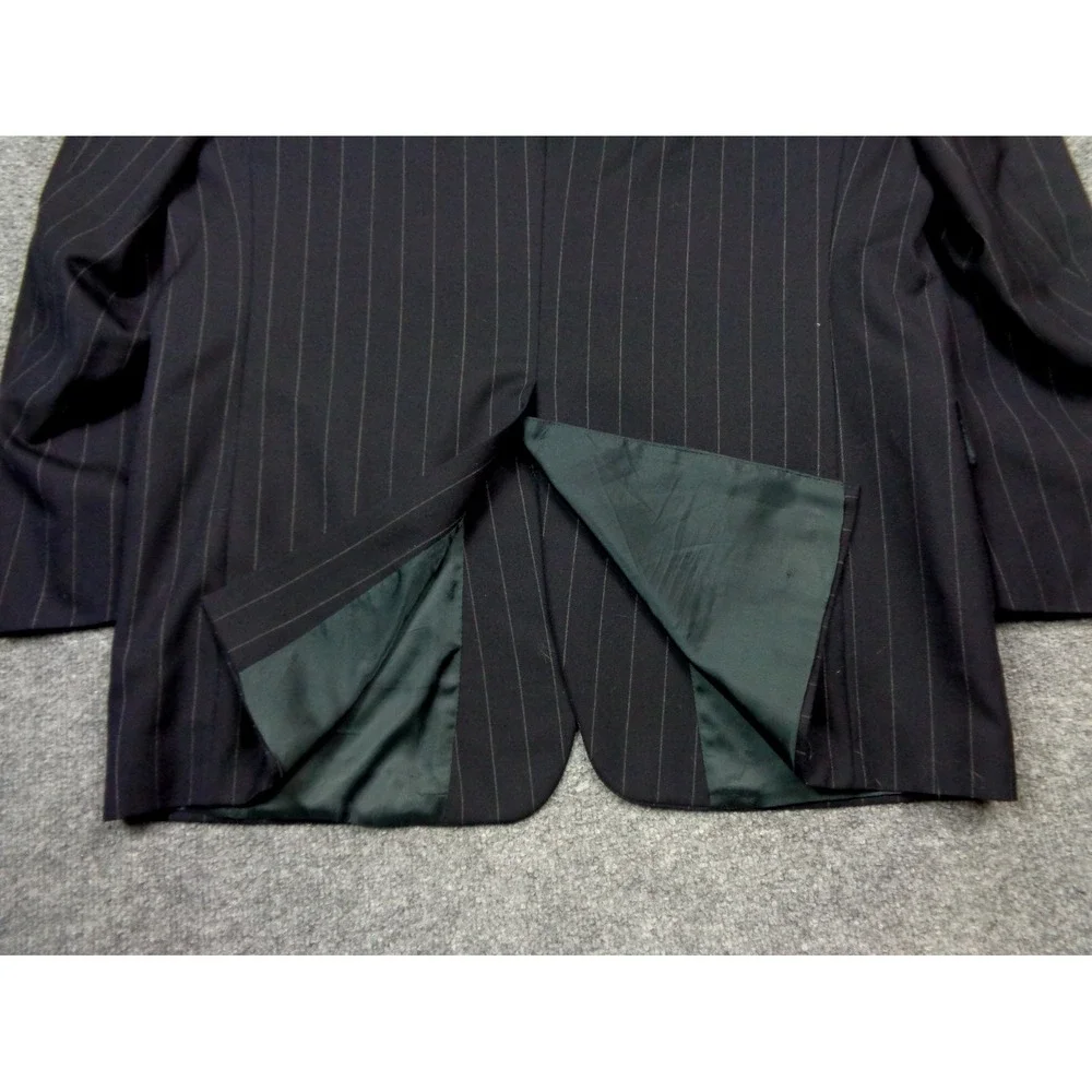 Burberry Virgin Wool Navy Blazer Size 42R Mens Jacket Pinstripe